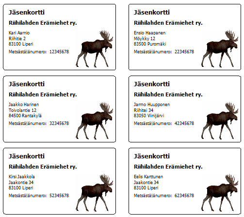 Metsästysseuran jäsenkortit