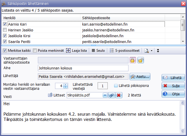 Jäsenten sähköposti
