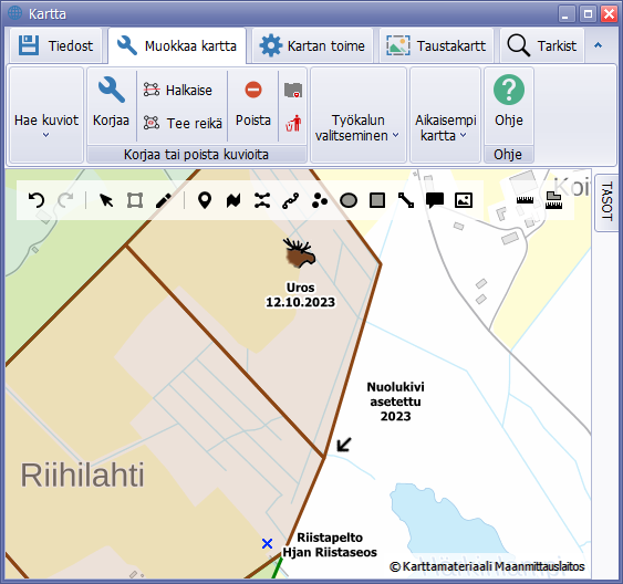 Metsästyseuran kartta 