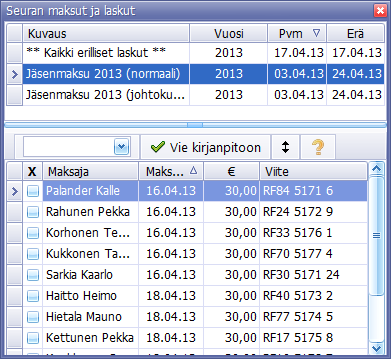 Metsästysseuran maksut ja laskut