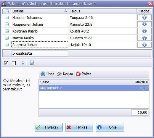 Tiemaksu - maksumuistus