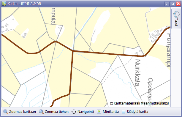 Taustakartan kierittäminen.