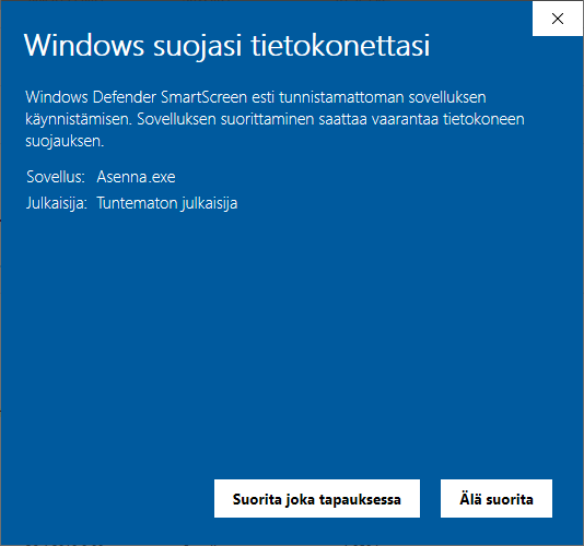 Metsänpoika -asennusohje