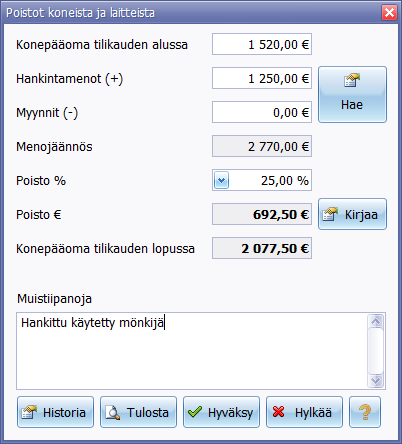 Metsästysseuran rakennuspoistot